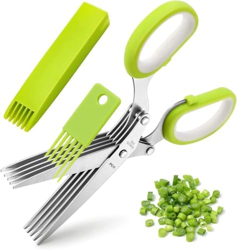 5-Blade Herb Scissors with Cleaning Comb
