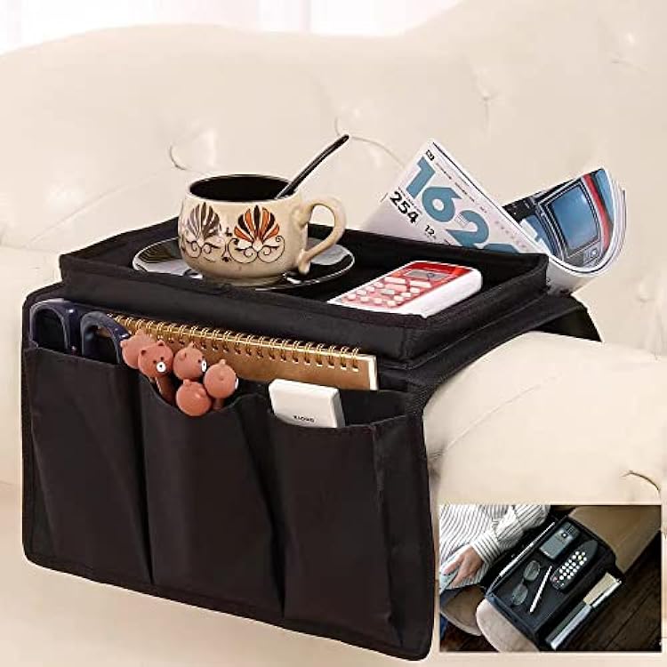 Folding Sofa Arm & Bedside Caddy Organizer