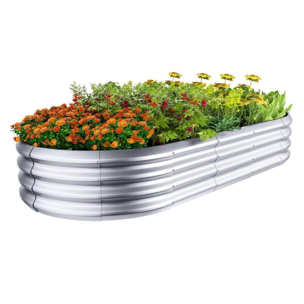 Primehome Galvanized Steel Raised Garden Bed Planter Box