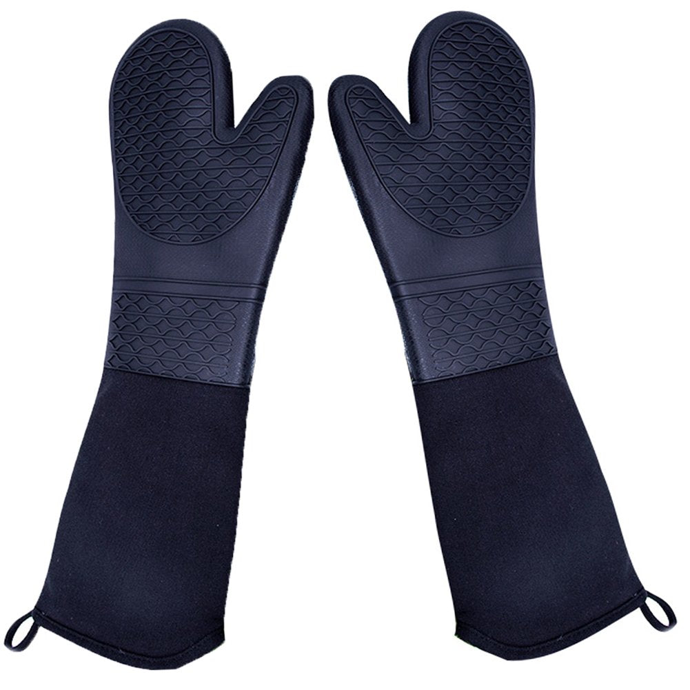 Extra-Long Silicone Oven Mitts Heat to 500F