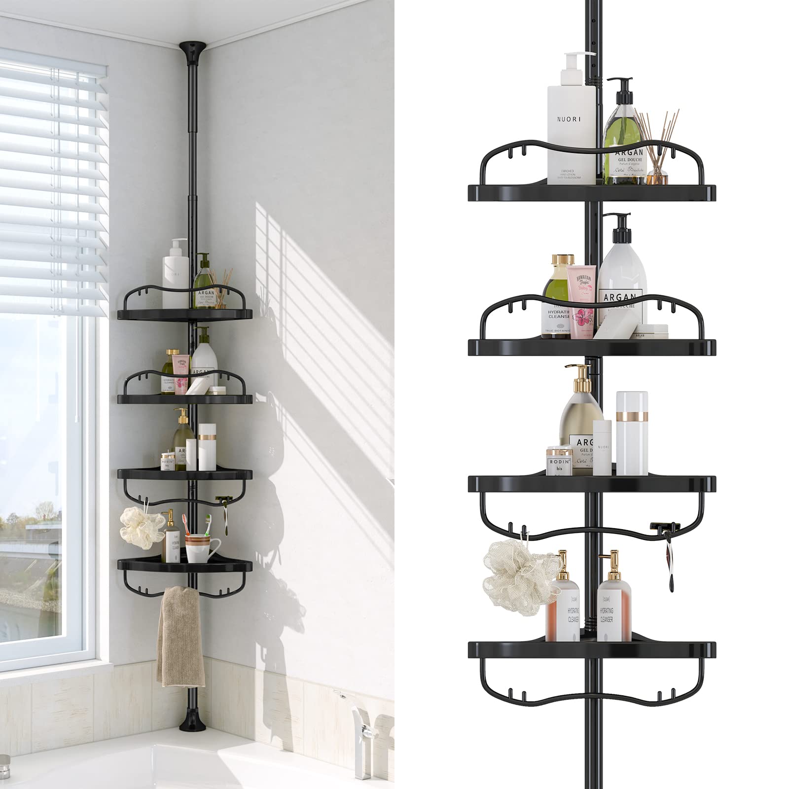 Floor-to-Ceiling Tension Shower Caddy Organizer