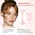 Rose Quartz Face Roller & Gua Sha Set Facial Massage Tool