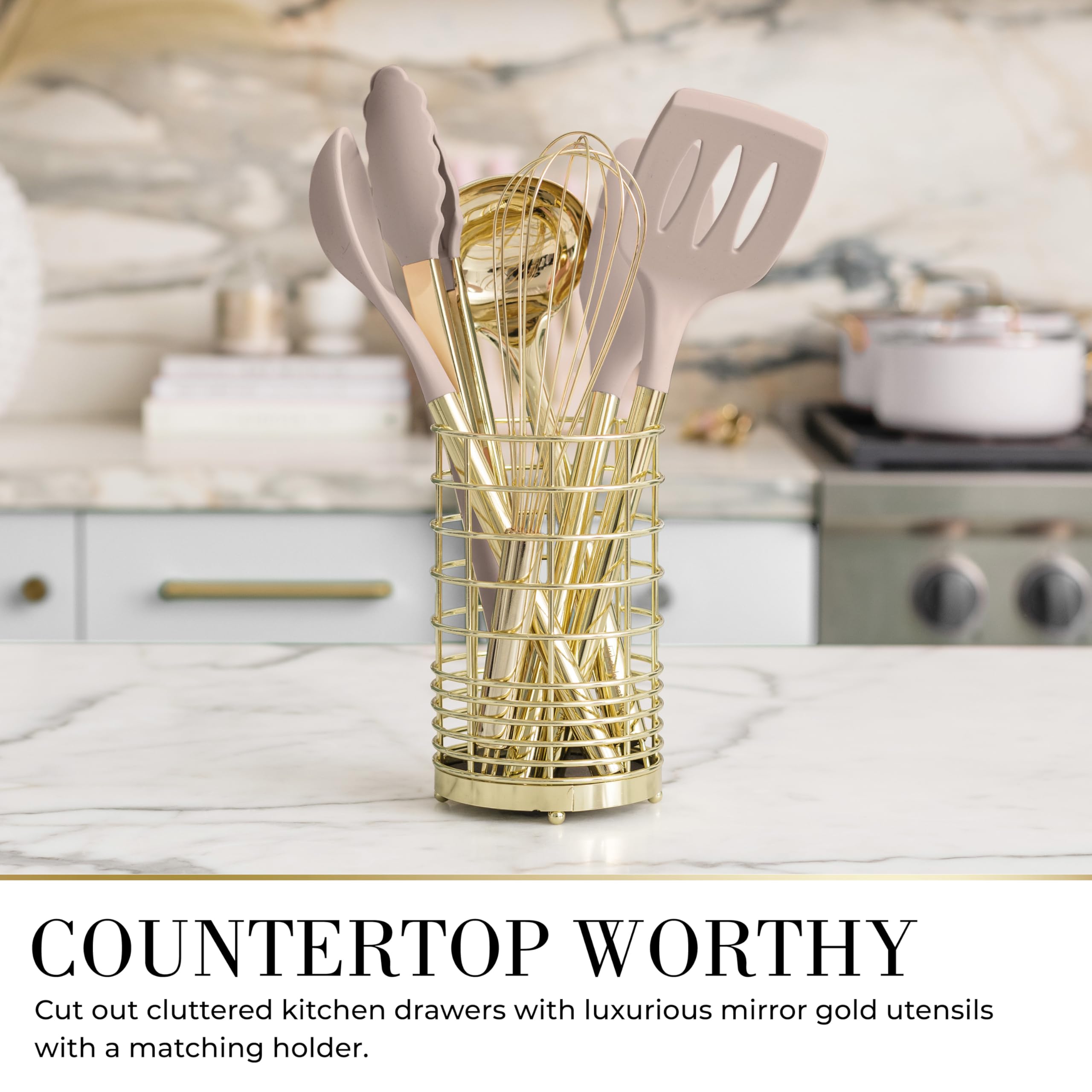 7-Piece Silicone Cooking Utensil Set with Holder