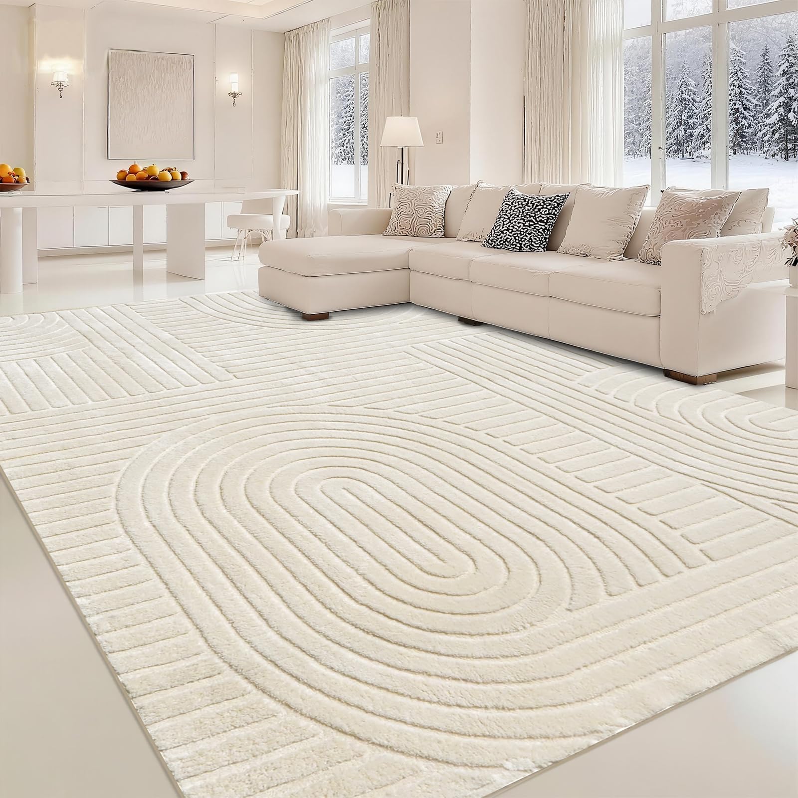 Washable Non-Slip Area Rug Geometric Print