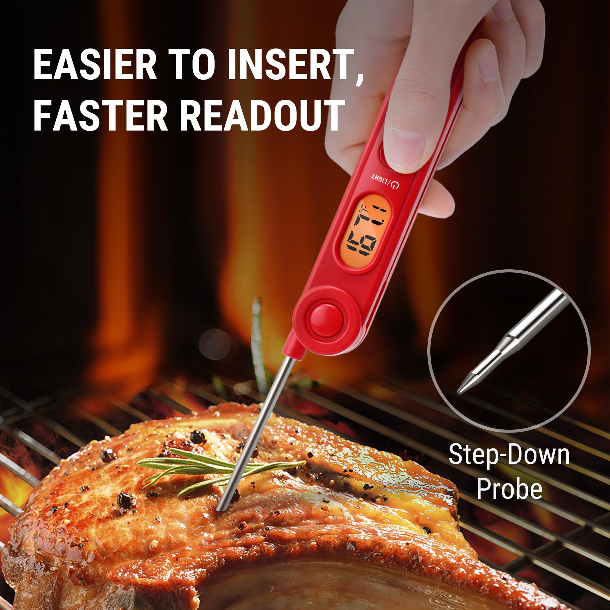Instant-Read Digital Kitchen Thermometer