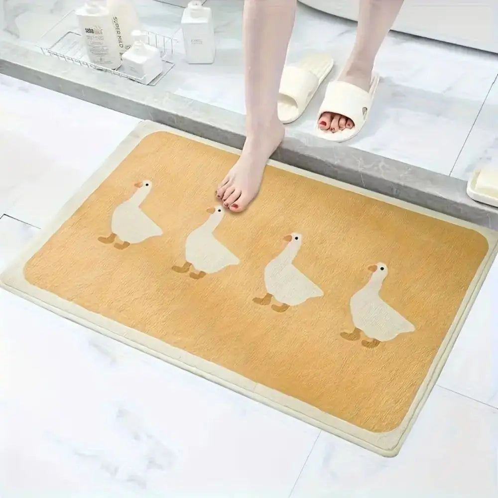 VIKAMA Cartoon Duck Carpet Home Decor, Simple Pattern, Soft And Absorbent, Entrance Door, Bathroom Non-Slip, Durable Floor Mat