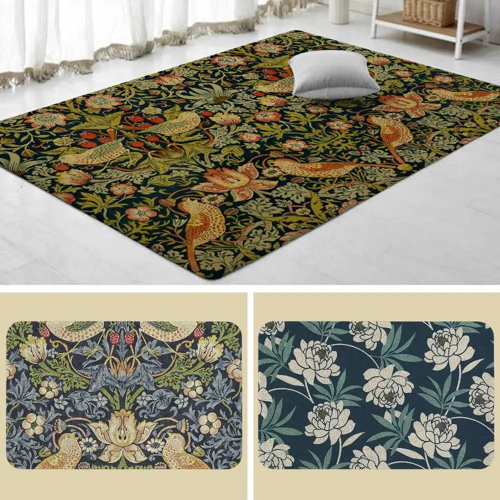 William Morris Strawberry Floor Mats Laundry Rug Carpet For Living Room Decor Lounge Area Anti-slip Foot Mat Entrance Doormat