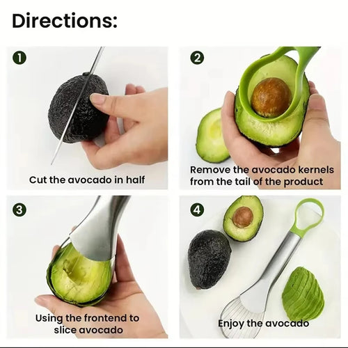 2-in-1 Avocado Slicer — Stainless Steel Cutter & Peeler