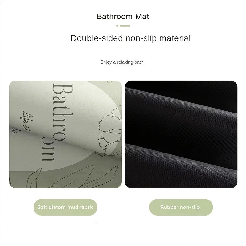 Home bathroom three-piece set diatomaceous earth anti-slip mat toilet absorbent mat shower mat doormat