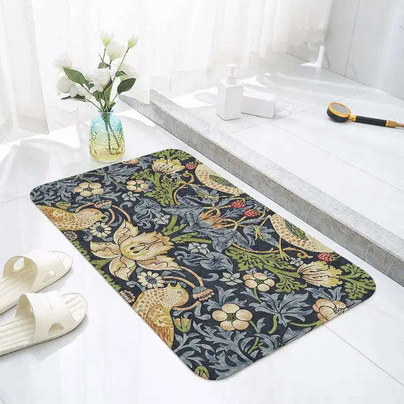 William Morris Strawberry Floor Mats Laundry Rug Carpet For Living Room Decor Lounge Area Anti-slip Foot Mat Entrance Doormat