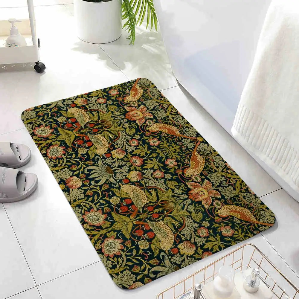 William Morris Strawberry Floor Mats Laundry Rug Carpet For Living Room Decor Lounge Area Anti-slip Foot Mat Entrance Doormat