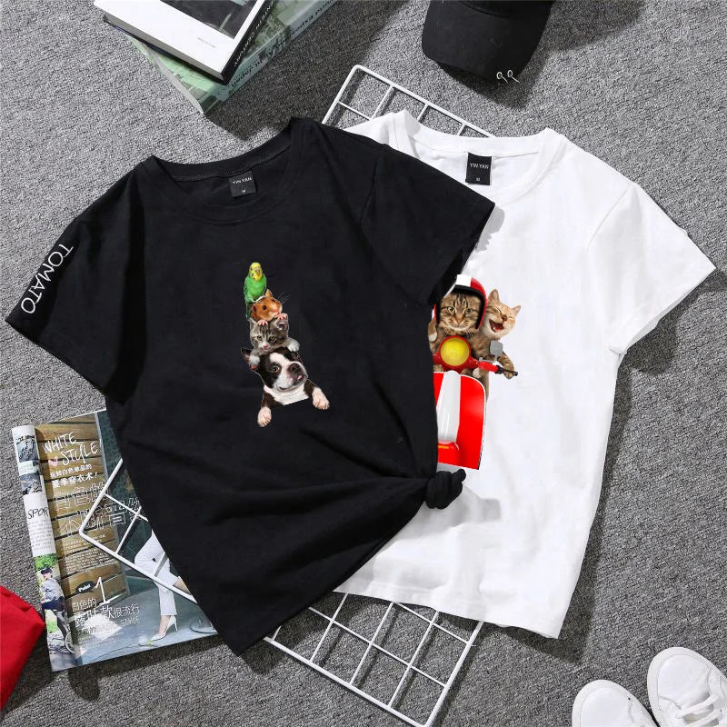 Animal Cat dog Cartoon Girl Patches Heat Trasnfer Thermal Stickers Iron-On Transfers For Clothing Print Washable