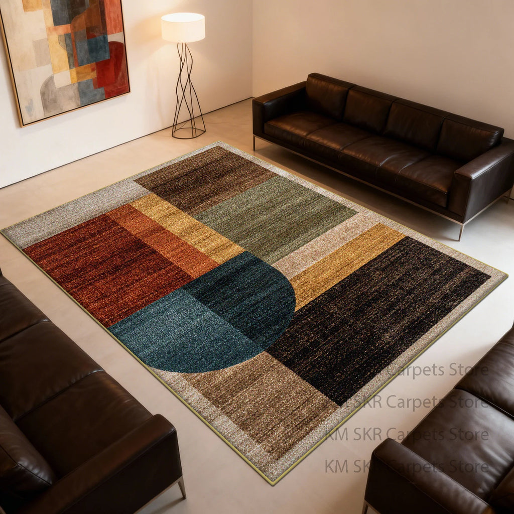 Modern Geometry Coloer Living Room Carpet Washable Non-slip Decoration Home Kitchen Rug Soft Fluffy Bedroom Large Area Sofa Mat