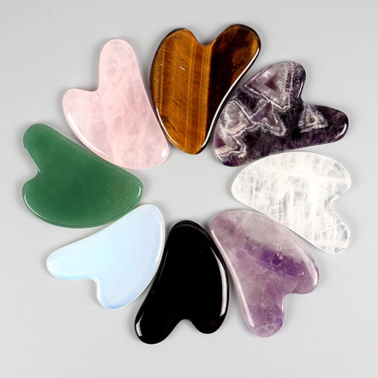 Rose Quartz Gua Sha Stone — Facial Massage & Lifting Tool