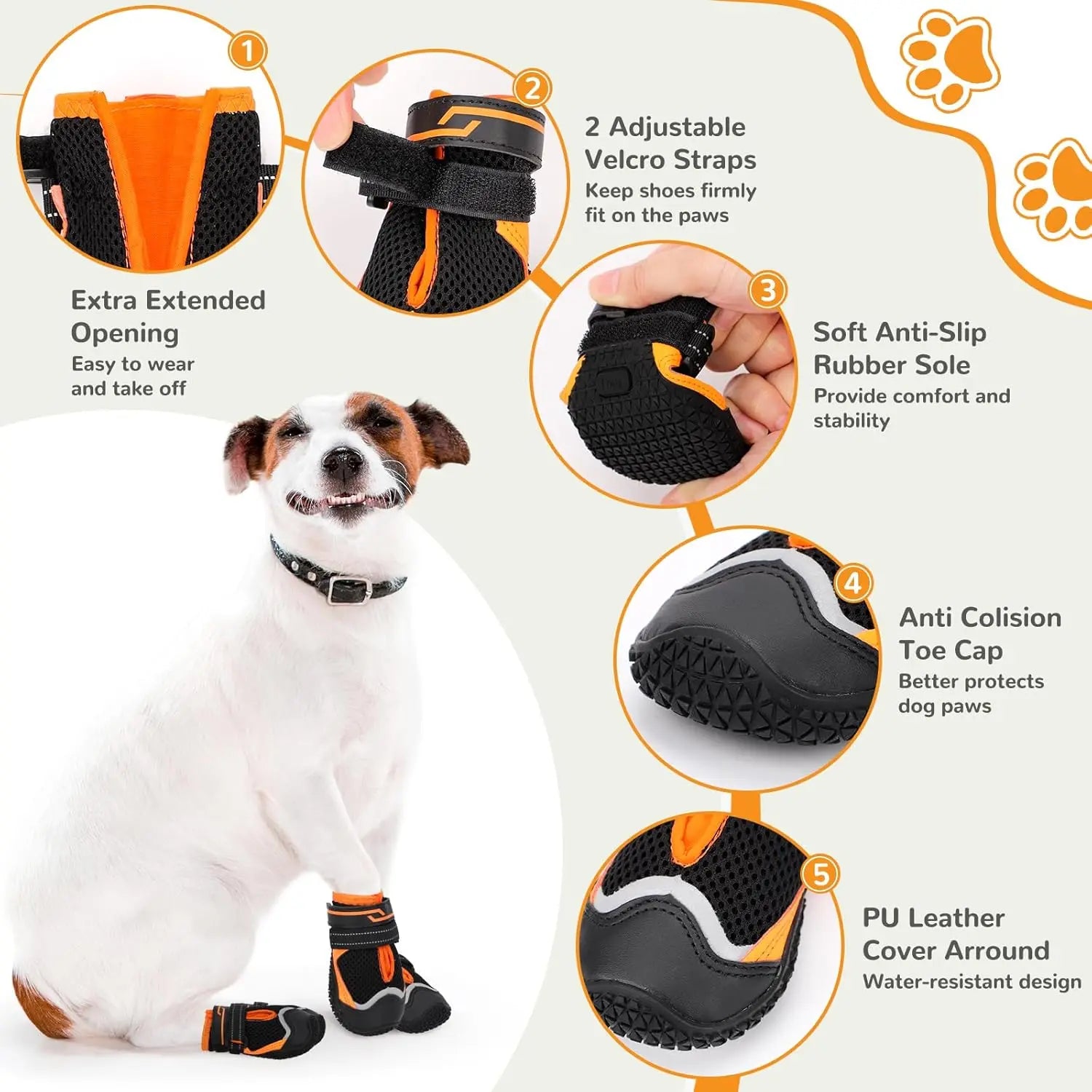 Dog Shoes for Hot Pavement,Dog Boots Paw Protectors for L M Size Dogs to Prevent Licking,for Outdoor,Hiking,Hardwood Floors