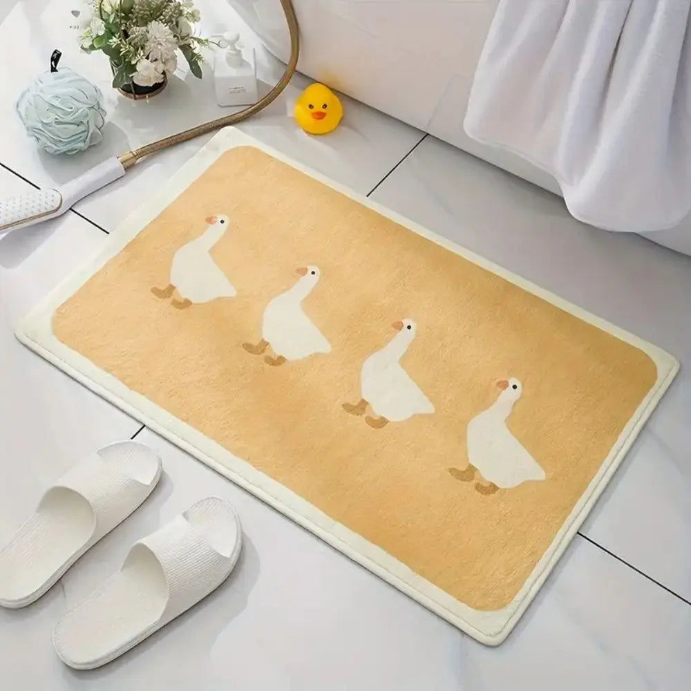 VIKAMA Cartoon Duck Carpet Home Decor, Simple Pattern, Soft And Absorbent, Entrance Door, Bathroom Non-Slip, Durable Floor Mat