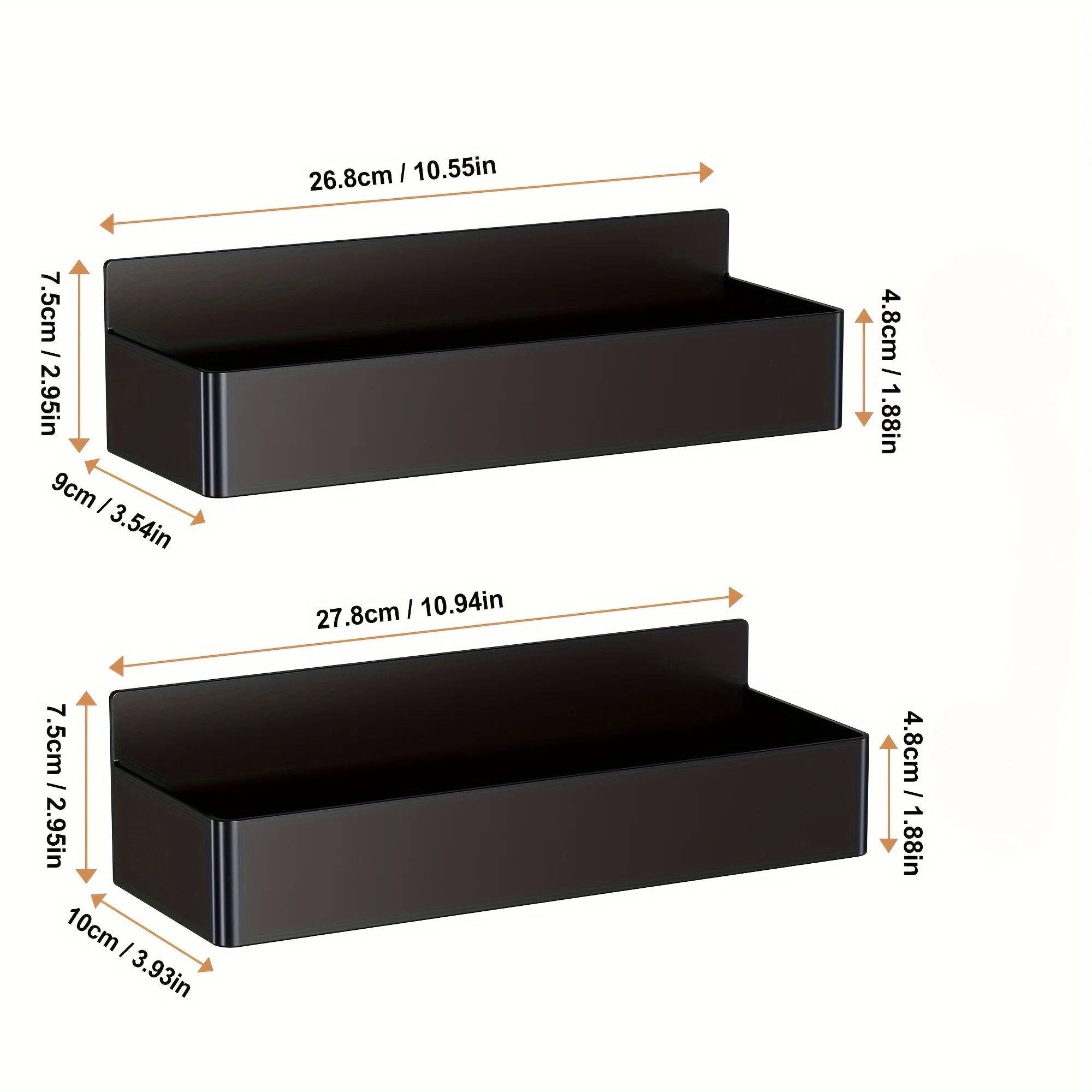 2pcs/4pcs Magnetic Storage Rack, No-Drill Wall Mounted Shelf for Kitchen & Bathroom. Multipurpose & Space-Saving Organizer.