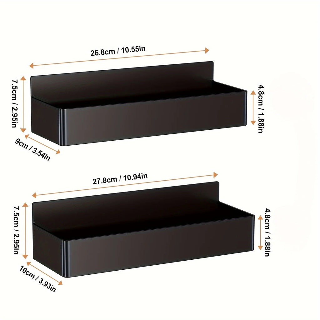 2pcs/4pcs Magnetic Storage Rack, No-Drill Wall Mounted Shelf for Kitchen & Bathroom. Multipurpose & Space-Saving Organizer.