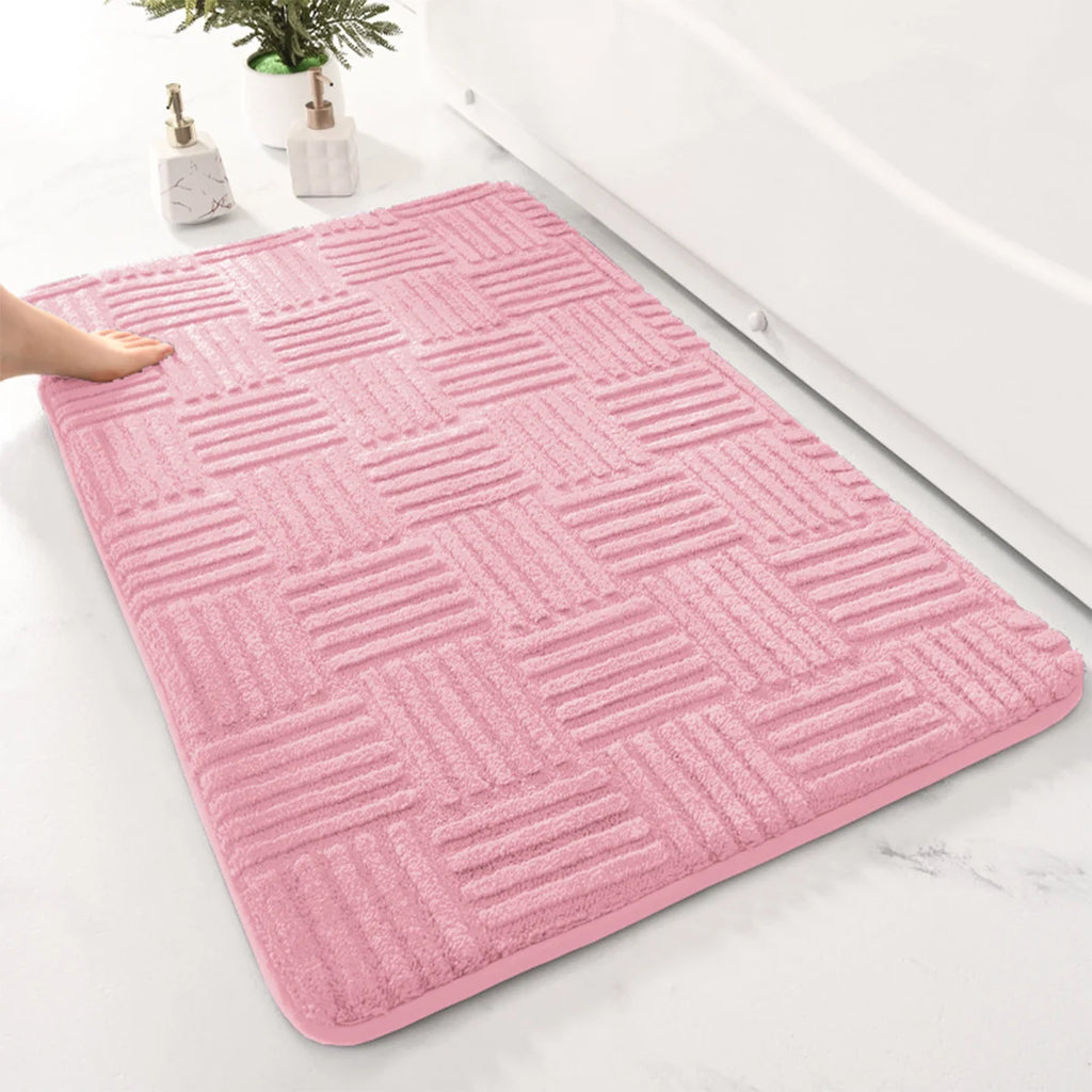 Simple bathroom absorbent floor mat thick striped toilet mat shower room non-slip foot mat dirt-resistant entrance mat