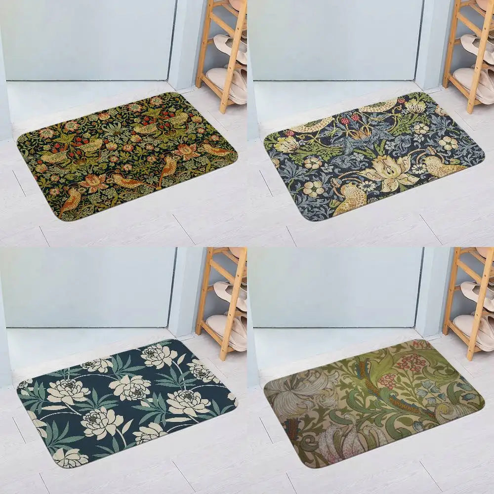 William Morris Strawberry Floor Mats Laundry Rug Carpet For Living Room Decor Lounge Area Anti-slip Foot Mat Entrance Doormat