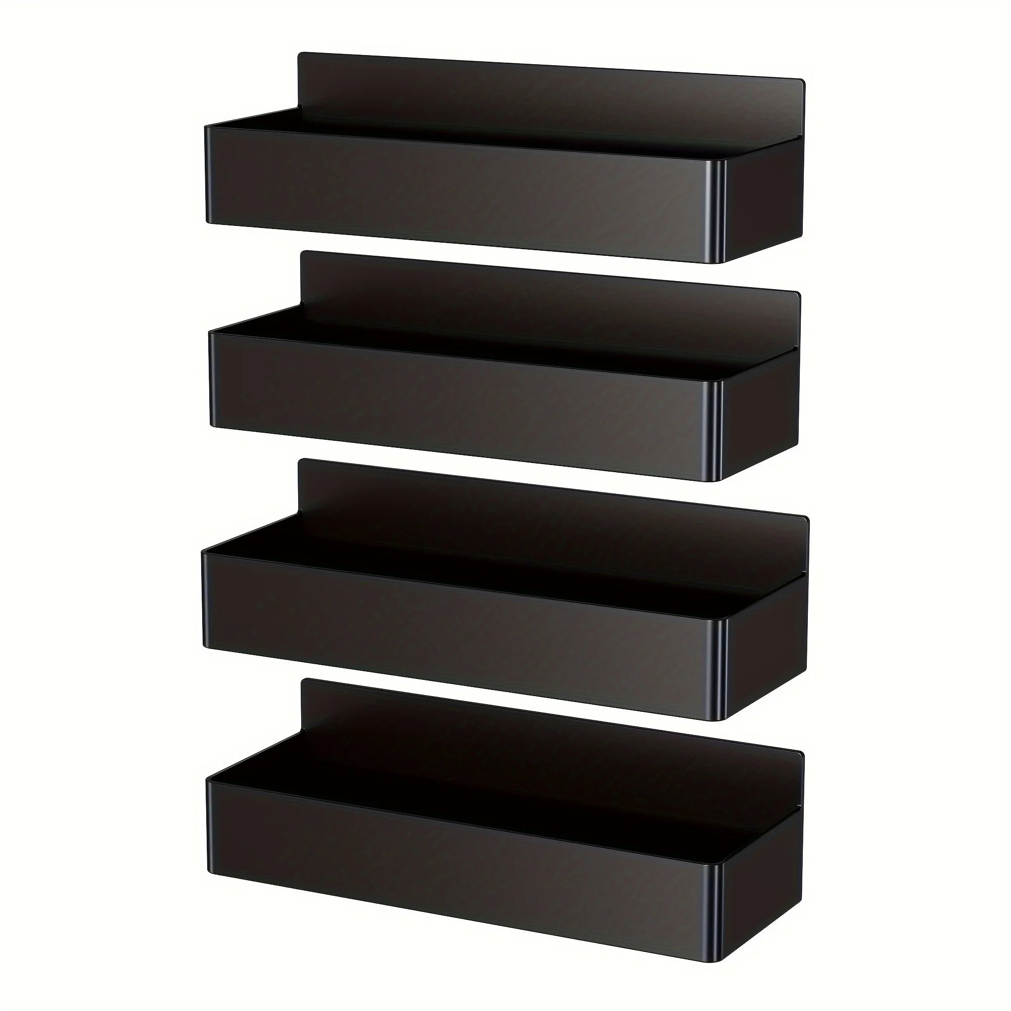 2pcs/4pcs Magnetic Storage Rack, No-Drill Wall Mounted Shelf for Kitchen & Bathroom. Multipurpose & Space-Saving Organizer.