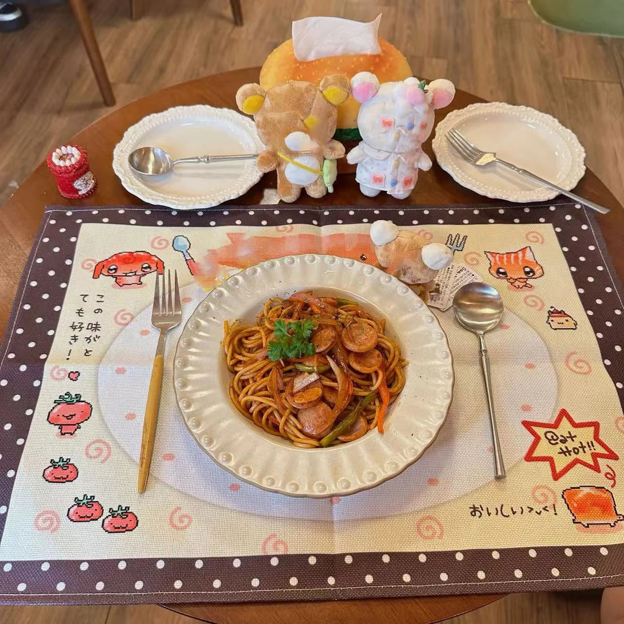 Retro Tablecloth Cute Polka Dot Cotton and Linen Placemat Hand Account Decoration Desk Layout Photo Tablecloth Room Decoration