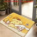 Pompompurin and Cinnamoroll Cute Cartoon Print Non-Slip Absorbent Floor Mat Soft Doormat for Entrance Bathroom Bedroom Home Deco