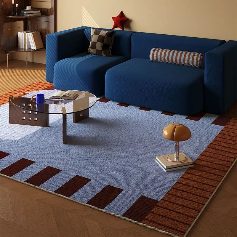 VIKAMA Retro Dopamine Living Room Carpet Anti-slip and Stain-resistant Sofa Coffee Table Pad Bedroom Side Rug Home Decoration