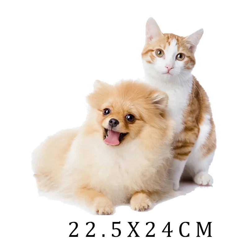 Animal Cat dog Cartoon Girl Patches Heat Trasnfer Thermal Stickers Iron-On Transfers For Clothing Print Washable