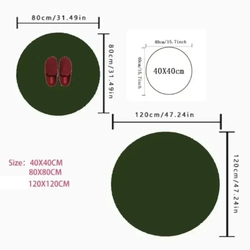 Large Round Geometric Landscape Area Rug Green Mountain Layers Living Room Bedroom Modern Decor Carpet  Home Decoration