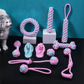 Dog rope toys set cotton knotted