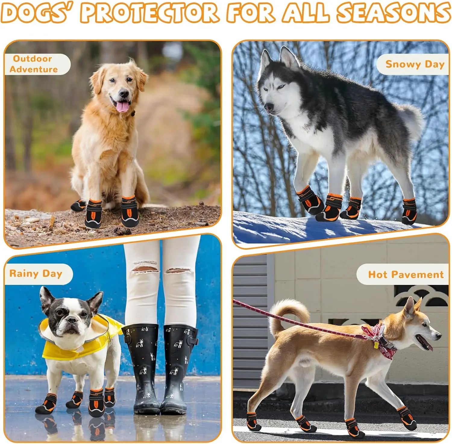Dog Shoes for Hot Pavement,Dog Boots Paw Protectors for L M Size Dogs to Prevent Licking,for Outdoor,Hiking,Hardwood Floors