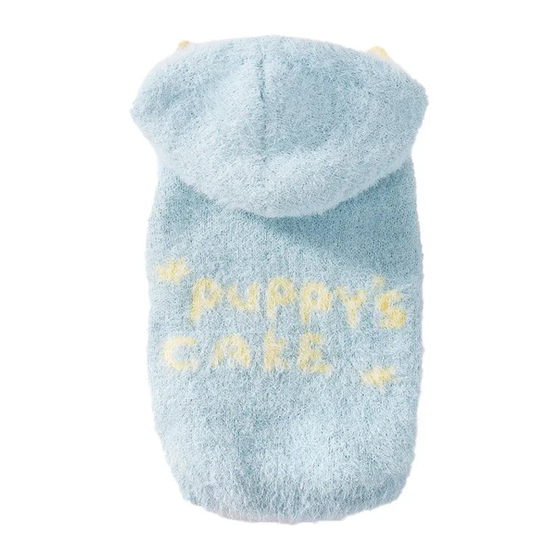 Pet Clothes Winter Mink Fur Hooded Sweater Cute Ice Cream Jacket Teddy Bear Small Dog Coats Puppy Clothes Dog Hoodie Clothing