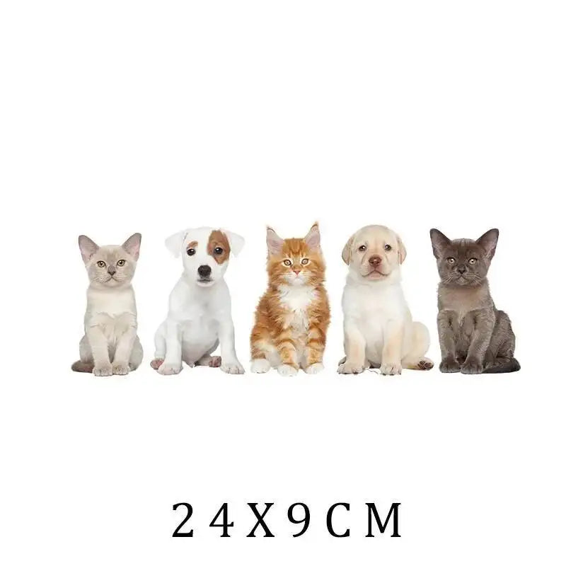Animal Cat dog Cartoon Girl Patches Heat Trasnfer Thermal Stickers Iron-On Transfers For Clothing Print Washable