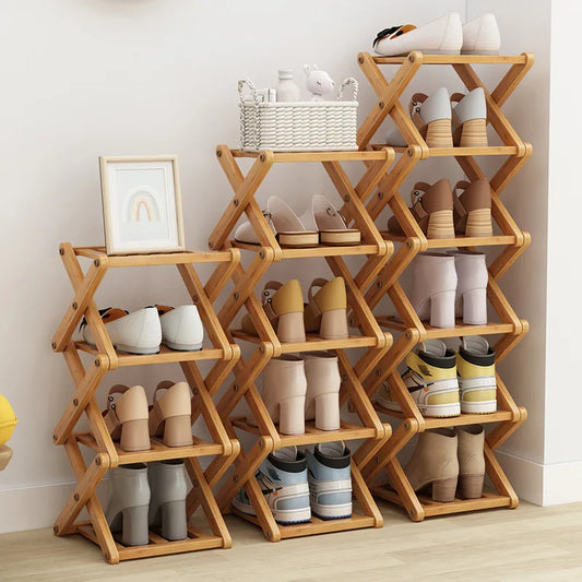 Bamboo Shoe Rack — Tool-Free Multi-Tier Storage Shelf