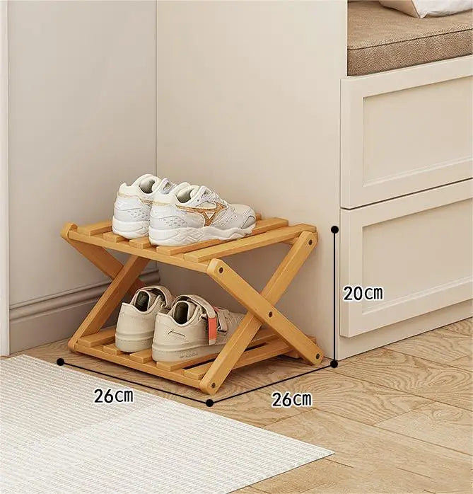 Simple Bamboo Installation-Free Shoe Rack 2-6 Tier Household Multifunctional Storage Rack Living Room Bedroom Shoe Shelf