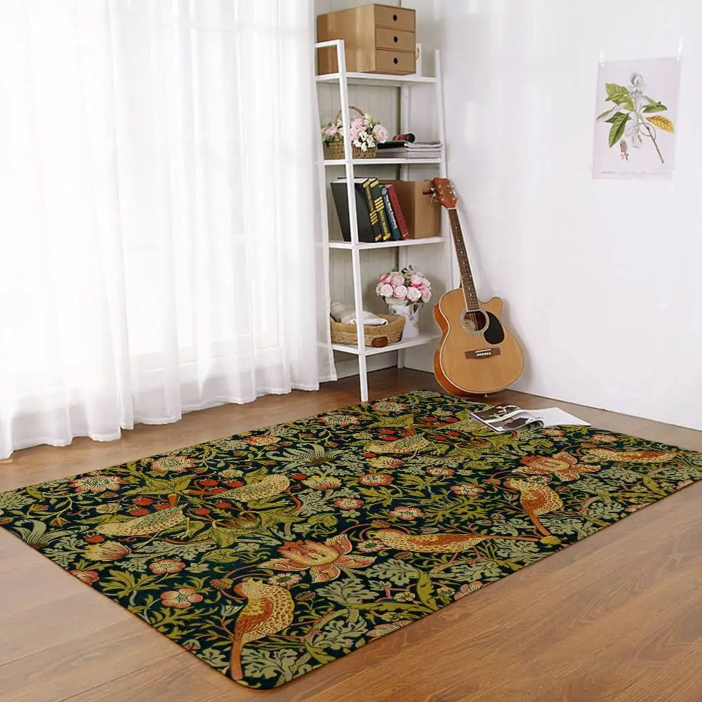 William Morris Strawberry Floor Mats Laundry Rug Carpet For Living Room Decor Lounge Area Anti-slip Foot Mat Entrance Doormat