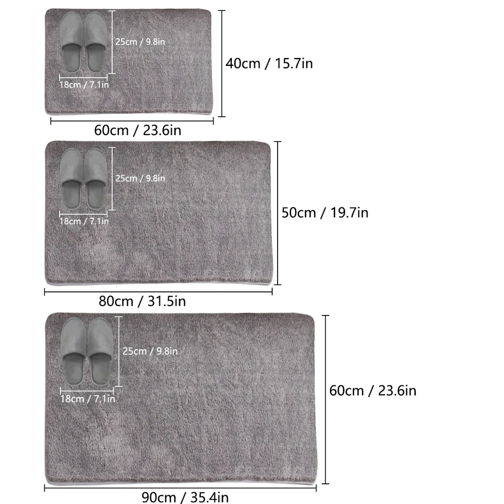 Thickened solid color bathroom non-slip floor mat shower room door absorbent foot mat square long hair toilet mat