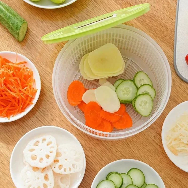 Salad Spinner for Leafy Vegetables, Lettuce Washer & Dryer, Kitchen Greens Drainer Strainer Crisper Tool