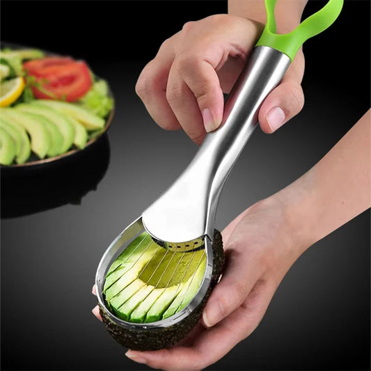 2-in-1 Avocado Slicer — Stainless Steel Cutter & Peeler