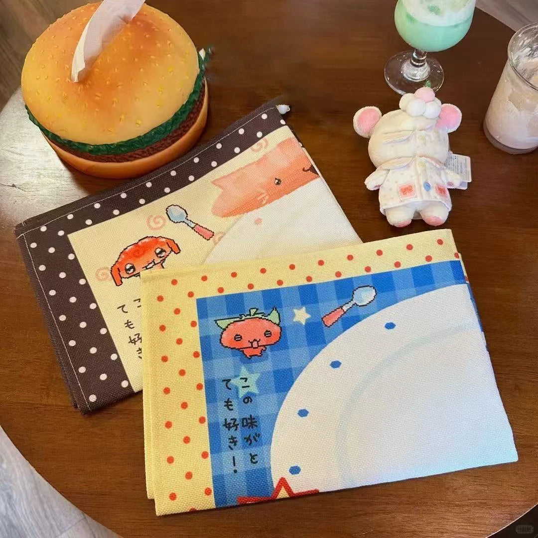Retro Tablecloth Cute Polka Dot Cotton and Linen Placemat Hand Account Decoration Desk Layout Photo Tablecloth Room Decoration