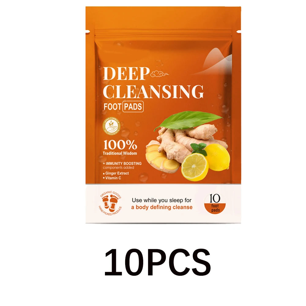 Natural Ginger Bamboo Detox Foot Patches Detoxification Body Toxins Cleansing Slimming Stress Relief Feet Pads Beauty Health
