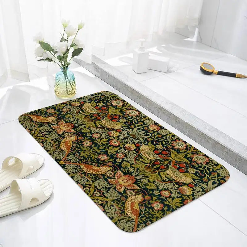 William Morris Strawberry Floor Mats Laundry Rug Carpet For Living Room Decor Lounge Area Anti-slip Foot Mat Entrance Doormat