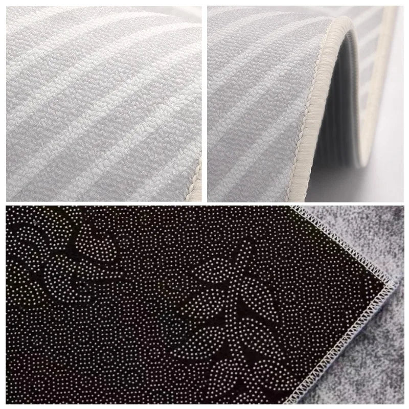 VIKAMA Retro Dopamine Living Room Carpet Anti-slip and Stain-resistant Sofa Coffee Table Pad Bedroom Side Rug Home Decoration
