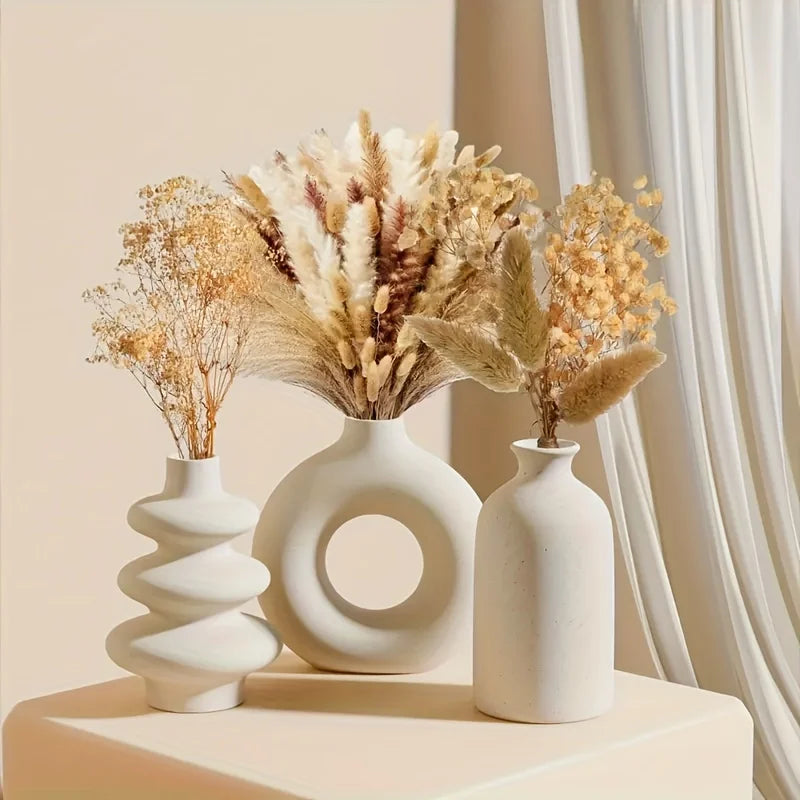 Ceramic vase set 3 piece home decor