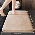 Super Absorbent Bathroom Anti Slip Mat Coral Fleece Solid Floor Mat Bathroom Absorbent Foot Mat Household Washbasin Door Mat