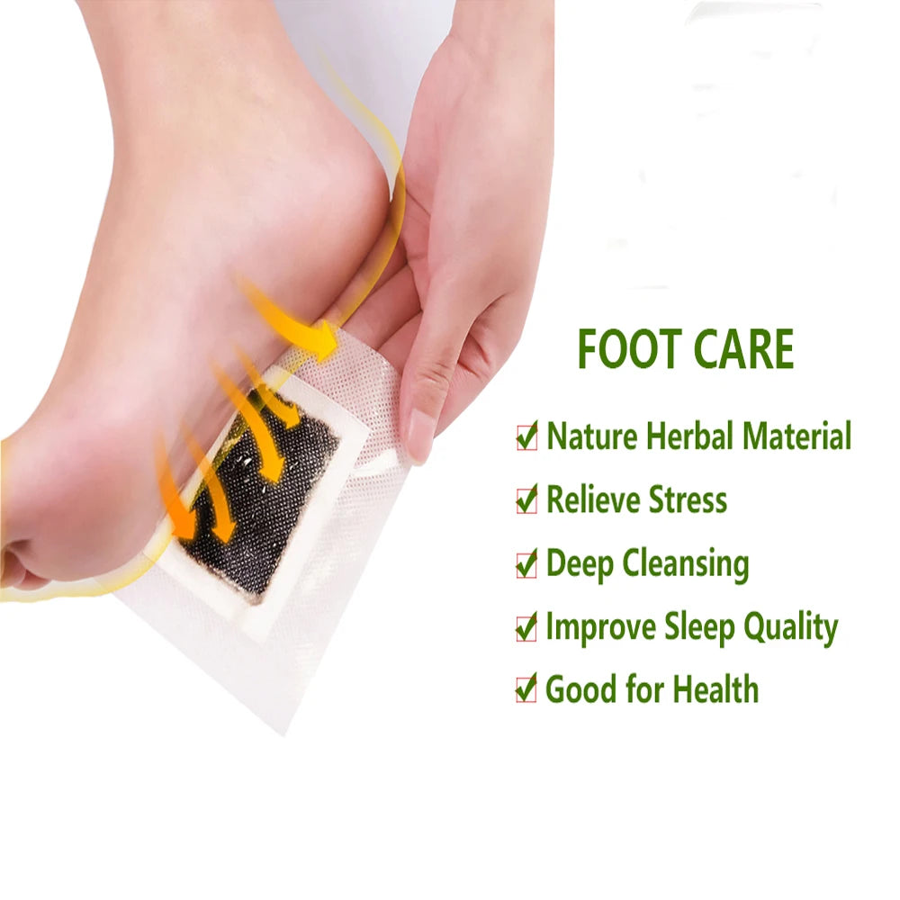 Natural Ginger Bamboo Detox Foot Patches Detoxification Body Toxins Cleansing Slimming Stress Relief Feet Pads Beauty Health