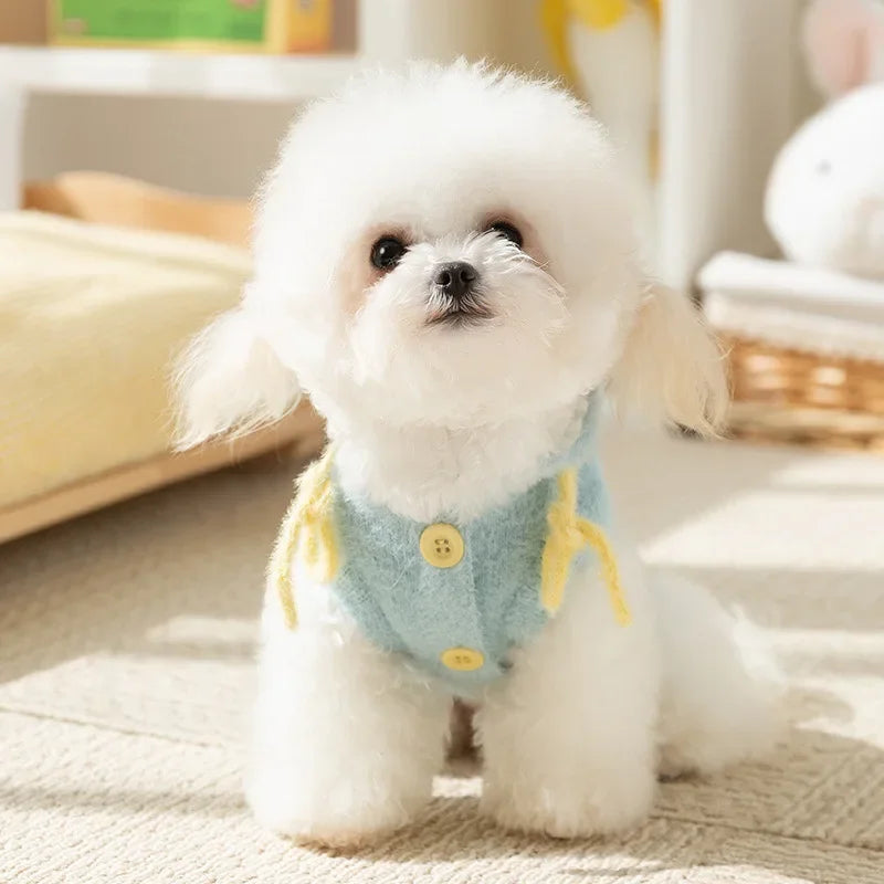 Pet Clothes Winter Mink Fur Hooded Sweater Cute Ice Cream Jacket Teddy Bear Small Dog Coats Puppy Clothes Dog Hoodie Clothing