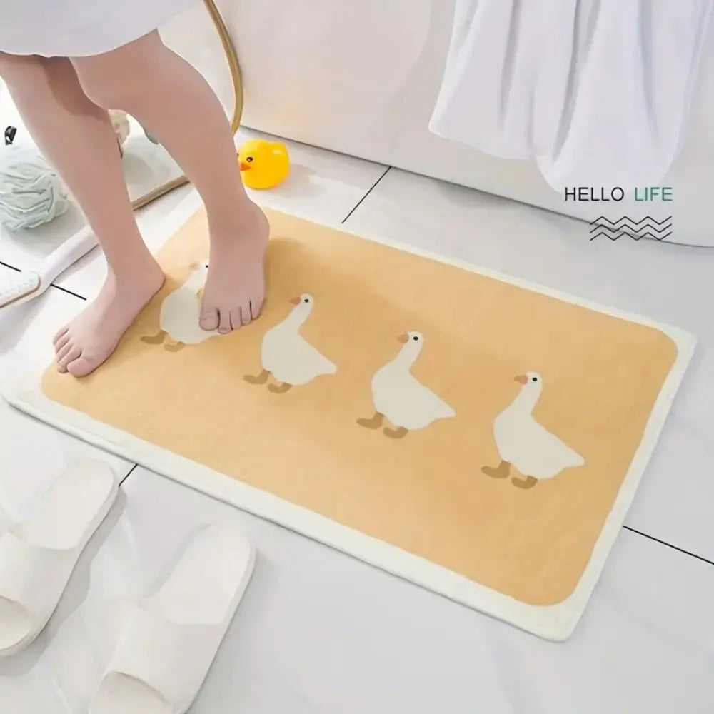 VIKAMA Cartoon Duck Carpet Home Decor, Simple Pattern, Soft And Absorbent, Entrance Door, Bathroom Non-Slip, Durable Floor Mat