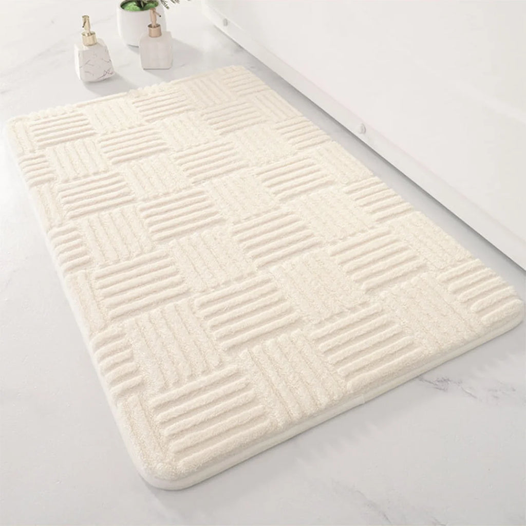 Simple bathroom absorbent floor mat thick striped toilet mat shower room non-slip foot mat dirt-resistant entrance mat